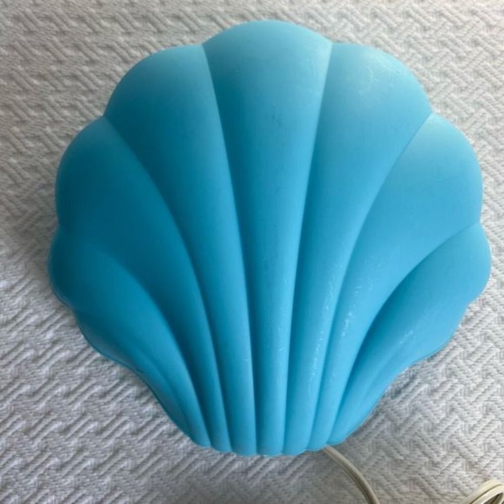 IKEA Smila wall mounted Night Light Blue Clam Seashell children decor nursery